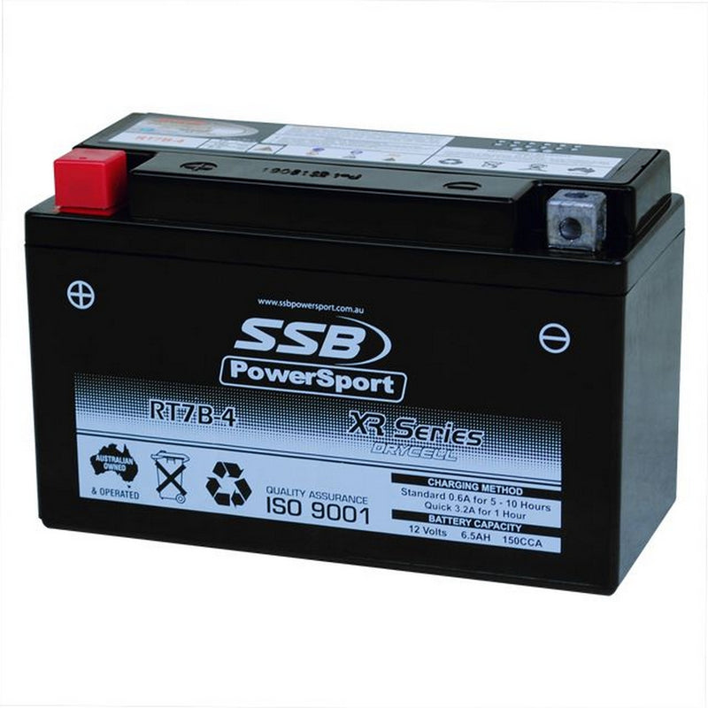 Super Start Motorcycle And Powersports Battery (Yt7B-4) Agm 12V 6Ah 150Cca By Ssb High Performance