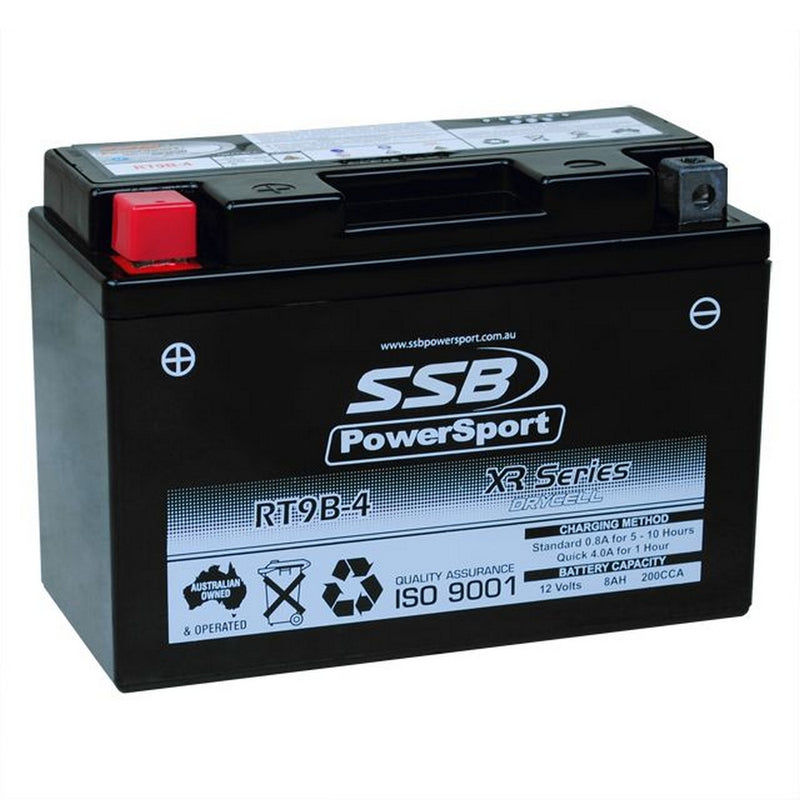 Super Start Motorcycle And Powersports Battery (Yt9B-4) Agm 12V 0.8Sah 200Cca By Ssb High Performance