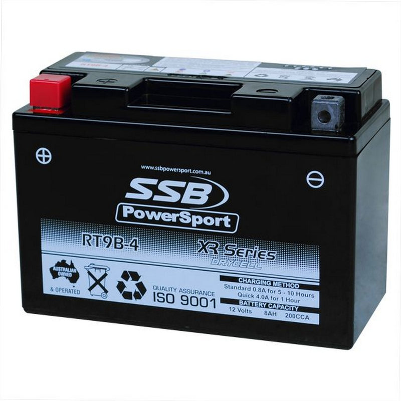 Super Start Motorcycle And Powersports Battery (Yt9B-4) Agm 12V 0.8Sah 200Cca By Ssb High Performance