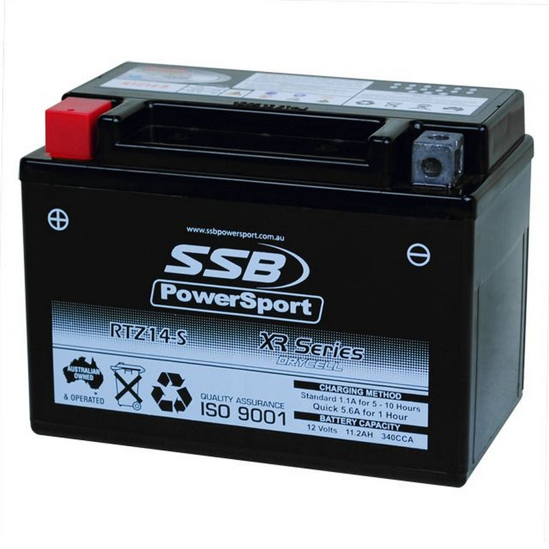 Super Start Motorcycle And Powersports Battery (Ytz14-S) Agm 12V 1.1Ah 340Cca Ssb High Performance